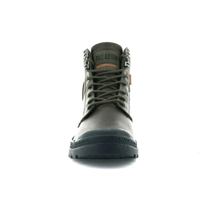 Palladium Pampa Shield WP+ LTH Women's Boots Olive | UK J749-LGT